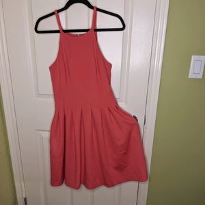 Knee Length Hot Pink Dress Size 8 with Pockets